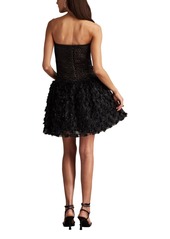 Tadashi Shoji Women's Lula Flower Embellished Mini Dress - Black