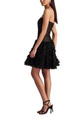 Tadashi Shoji Women's Lula Flower Embellished Mini Dress - Black