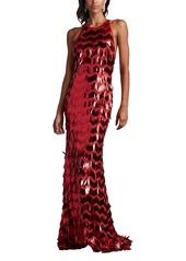 Tadashi Shoji Women's Madysin Sequin Fringe Gown - Red