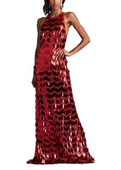 Tadashi Shoji Women's Madysin Sequin Fringe Gown - Red