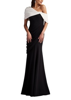 Tadashi Shoji Women's Prewitt Pleated Drape Gown - Bk/iv