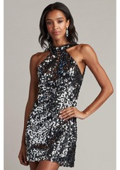 Tadashi Shoji Women's Tiff Sequin Razerback Mini Dress - Silver