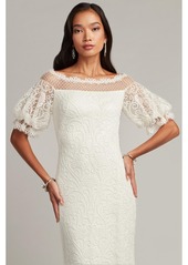 Tadashi Shoji Women's Whelan Embroidered Puff-Sleeve Gown - Ivory