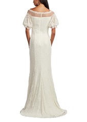 Tadashi Shoji Women's Whelan Embroidered Puff-Sleeve Gown - Ivory