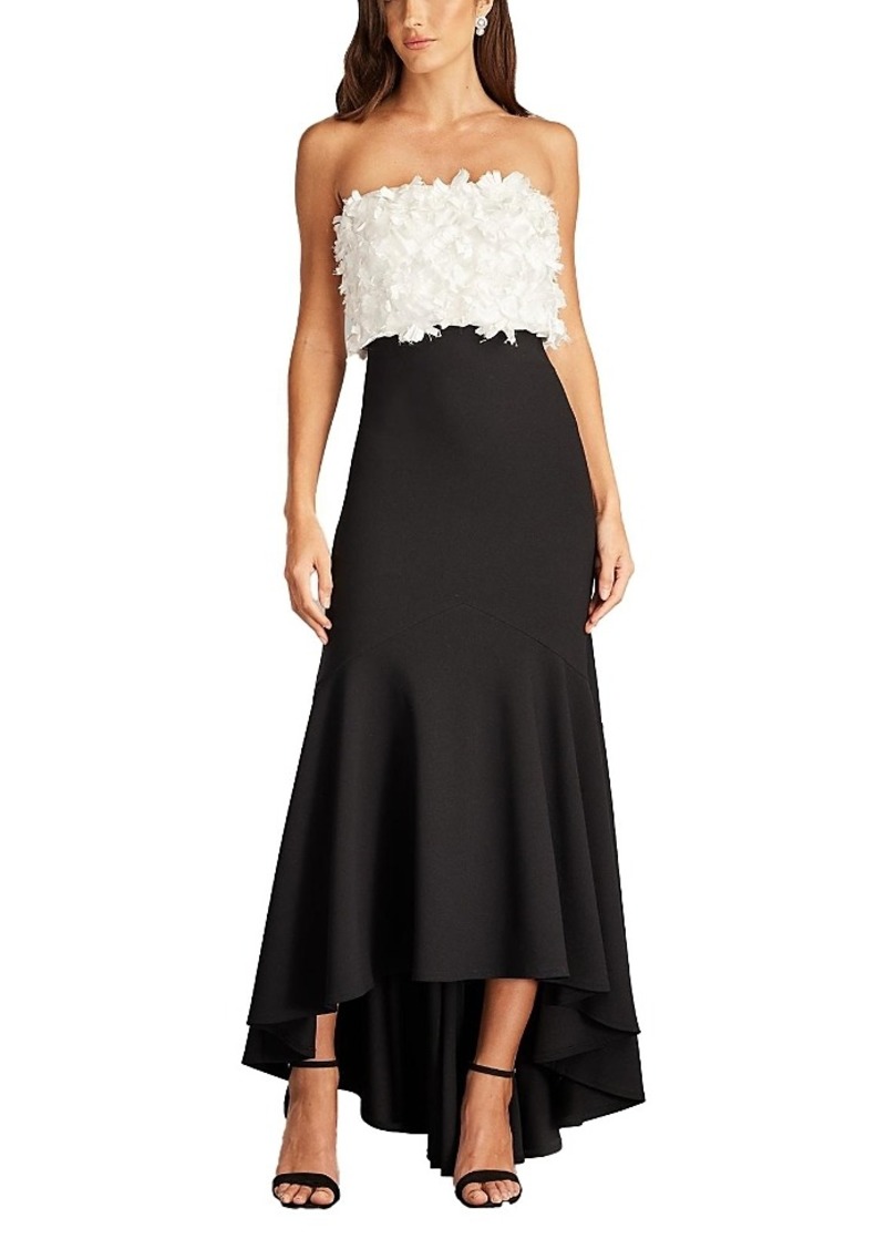 Tadashi Shoji Xora Floral Embellished Strapless Gown