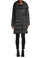 Tahari Brooklyn Asymmetrical-Zip Down Puffer Coat