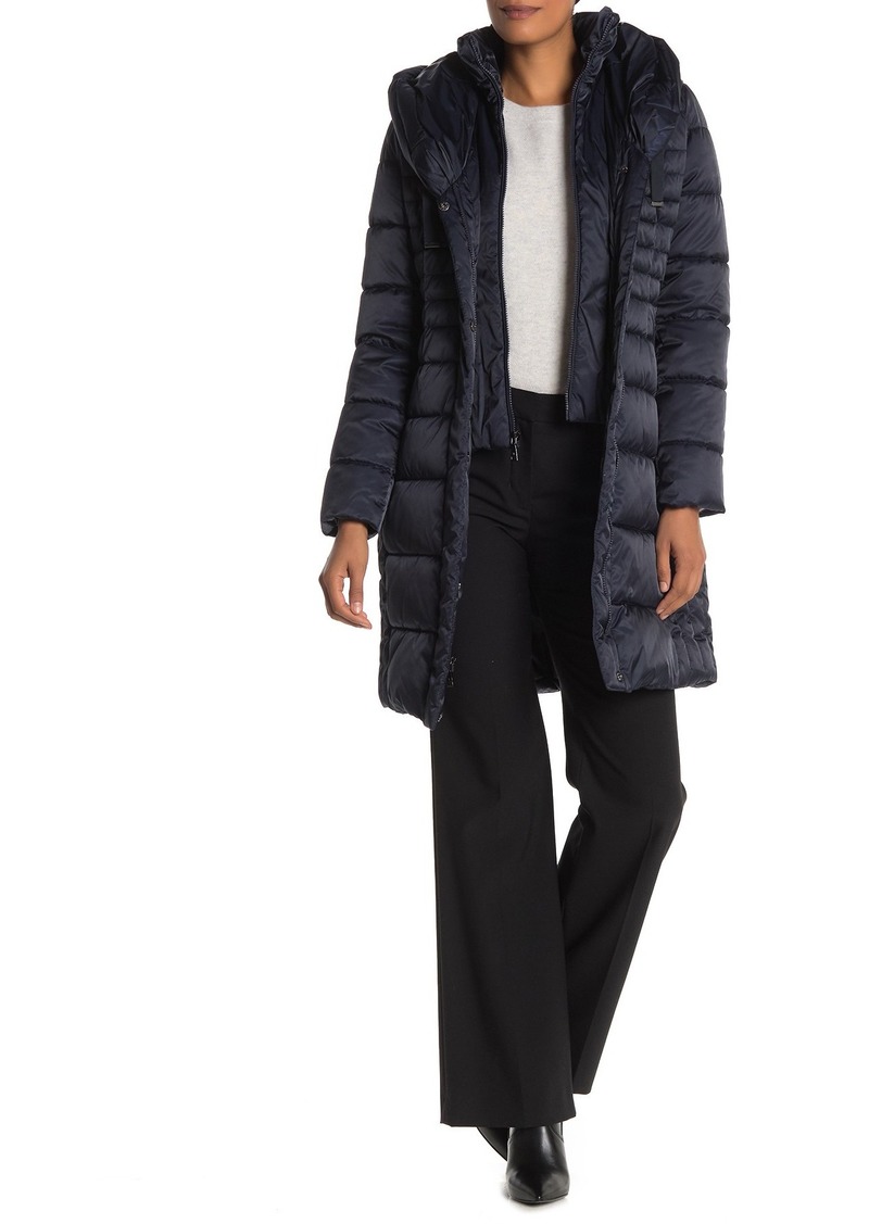 tahari casey long puffer coat