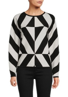 Tahari Geometric Dolman Sleeve Sweater
