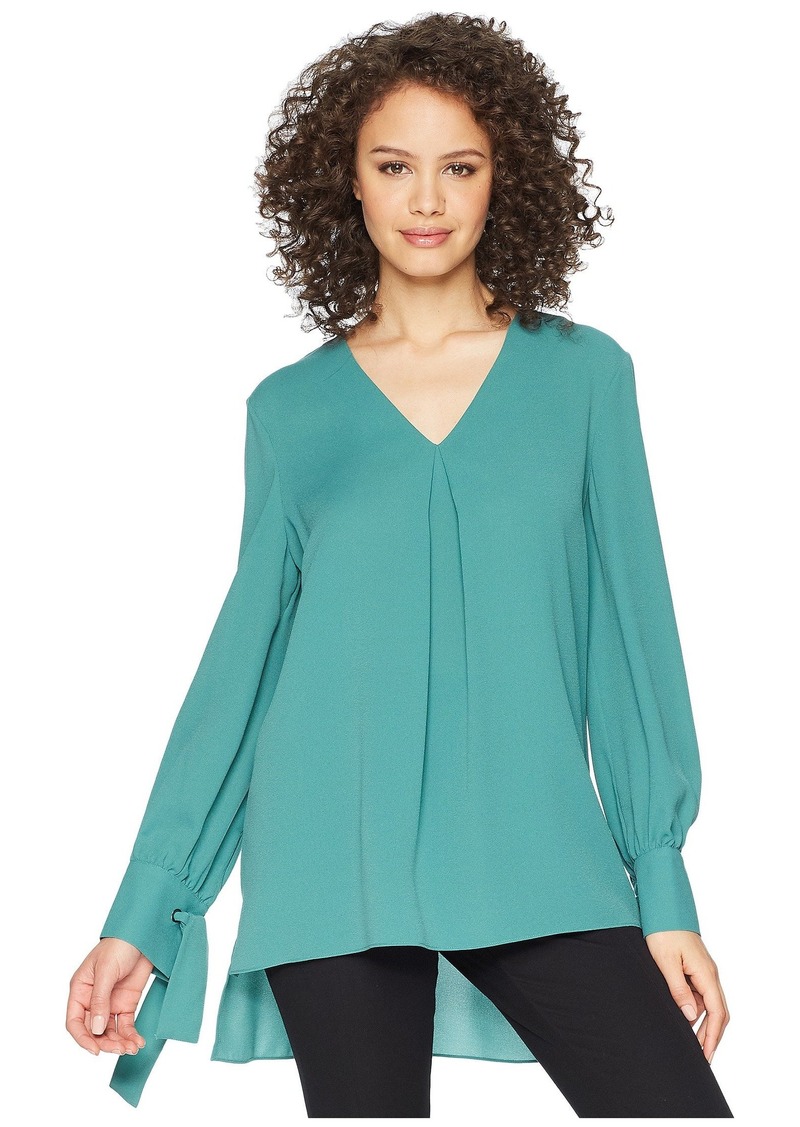 Tahari Long Sleeve Tunic with Tie Cuff | Tops