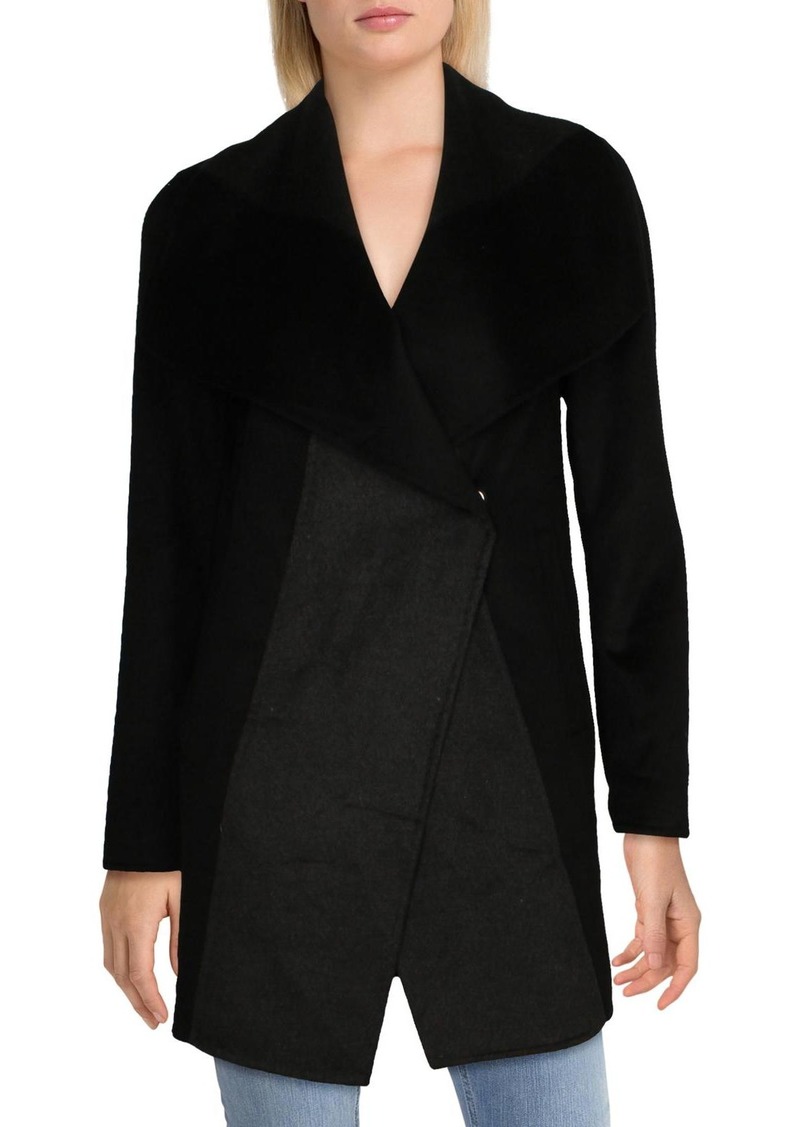 Tahari Nikki Womens Wool Blend Wrap Coat Wool Coat