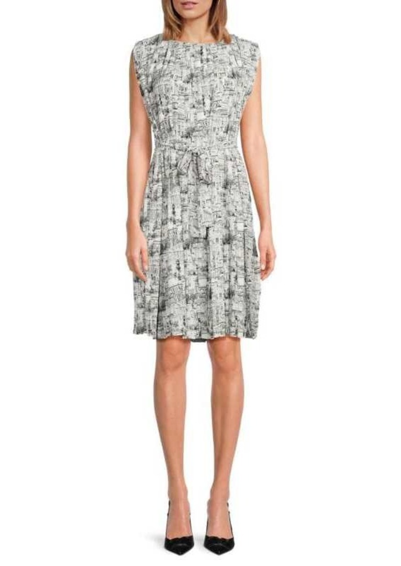 Tahari Print A-Line Mini Dress