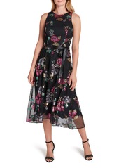 Women's Tahari Sequin Floral Sleeveless High/low Dress