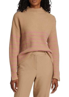 Tahari Striped Mock Turtleneck Sweater