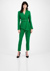 Tahari Asl Belted Pantsuit - Emerald