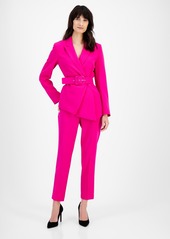 Tahari Asl Belted Pantsuit - Shocking Pink