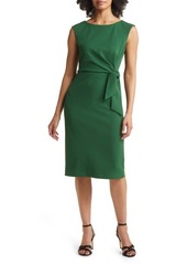 Tahari ASL Cap Sleeve Side Tie Sheath Dress