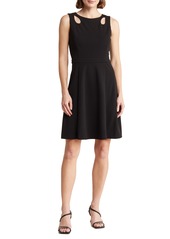Tahari ASL Cutout Fit & Flare Dress in Very Berry at Nordstrom Rack