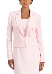 Tahari Asl Faux-Double-Breasted Cropped Blazer