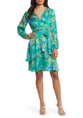 Tahari ASL Floral Print Faux Wrap Dress