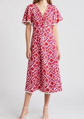 Tahari ASL Geo Print Midi Dress