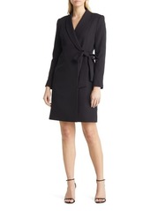 Tahari ASL Side Tie Long Sleeve Wrap Coat Dress