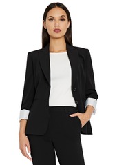 Tahari Asl Notched Two-Button Blazer - Heather Grey