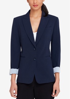 Tahari Asl Notched Two-Button Blazer - New Navy
