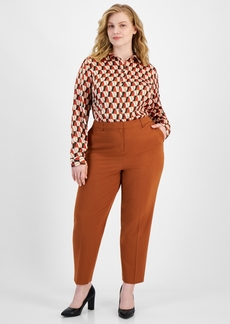 Tahari Asl Plus Size High-Rise Ankle Pants - Cognac