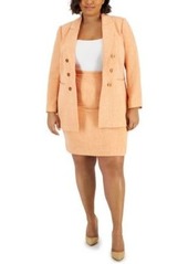 Tahari Asl Plus Size Summer Tweed Boyfriend Blazer Pencil Skirt