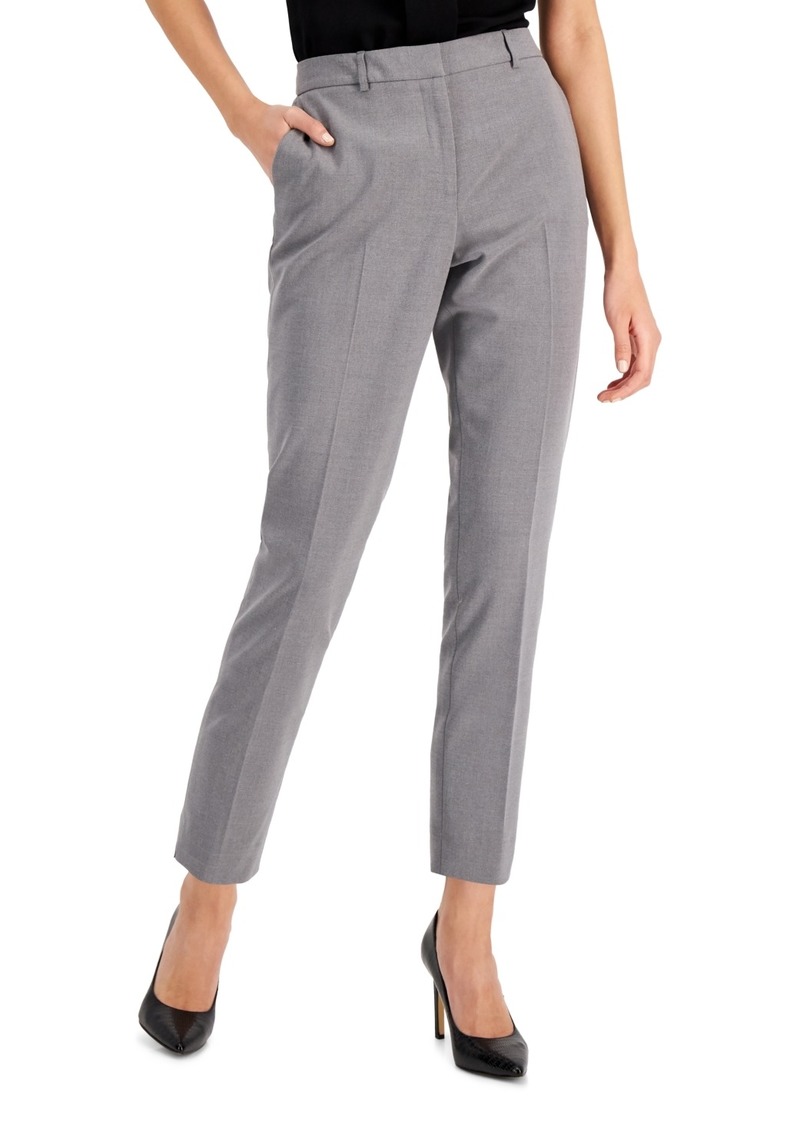 Tahari Asl Shannon Suit Straight-Leg Pants - Heather Grey