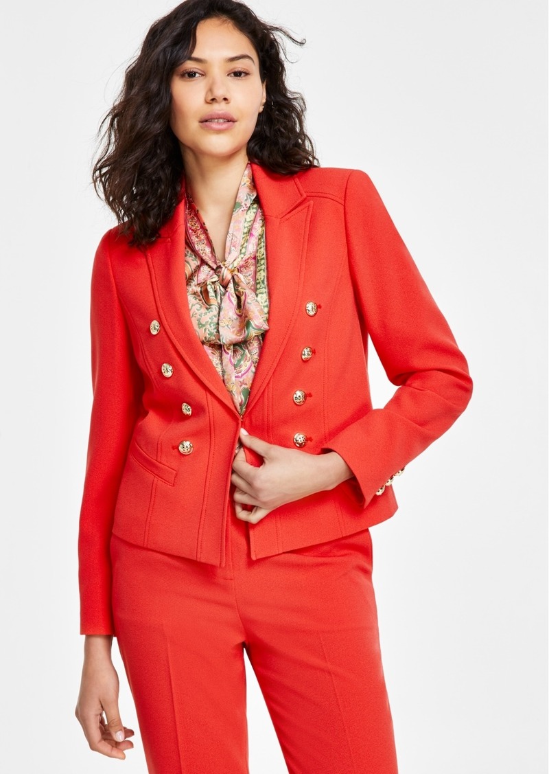 Tahari Asl Women's Faux Double-Breasted Jacket - Grenadine