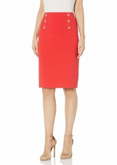 Tahari ASL Women's Petite Fitted Pencil Skirt with Buttons  0P