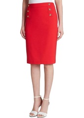 Tahari ASL Women's Fitted Pencil Skirt with Buttons