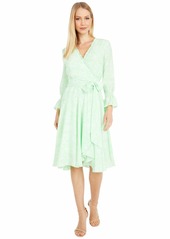 Tahari ASL Women's Long Sleeve Smocked Surplus Wrap Dress