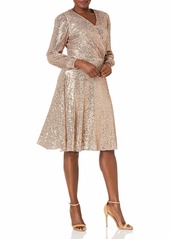 Tahari ASL Women's Long Sleeve Surplus Wrap Dress