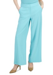 Tahari Asl Women's Mid-Rise Wide-Leg Career Pants - Shocking Pink