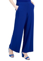 Tahari Asl Women's Mid-Rise Wide-Leg Career Pants - Shocking Pink