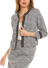 Tahari ASL Women's Pearl Trim Lurex Tweed Jacket
