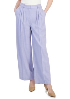 Tahari Asl Women's Pleated-Waist Wide-Leg Pants - Lavender