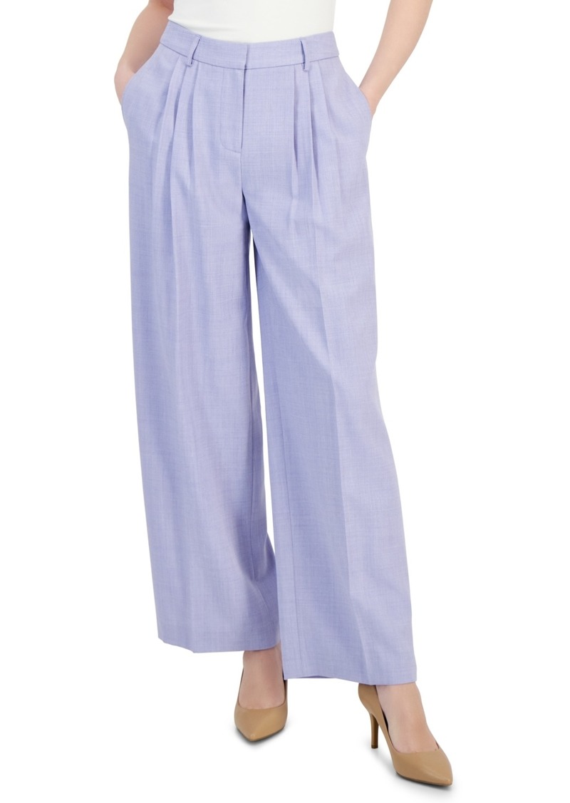 Tahari Asl Women's Pleated-Waist Wide-Leg Pants - Lavender