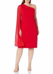 Tahari ASL Women's Pleated One Shoulder Party Dress