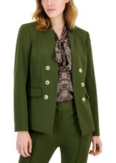 Tahari Asl Women's Ponte Faux-Double-Breasted Blazer - Olive