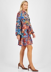 Tahari Asl Women's Printed Fit & Flare Dress - Brick/mult