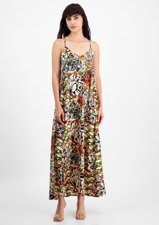 Tahari Asl Women's Printed Maxi Dress - Black/natu