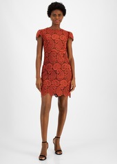 Tahari Asl Women's Round-Neck Lace Short-Sleeve Sheath Dress - Brick/espr