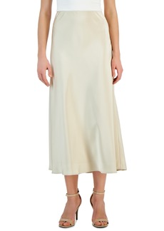 Tahari Asl Women's Satin Midi Skirt - Sand