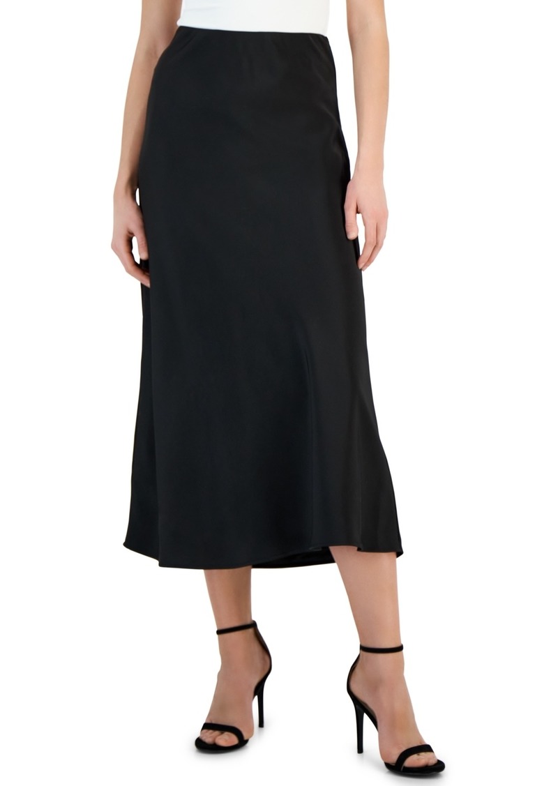 Tahari Asl Women's Satin Midi Skirt - Black