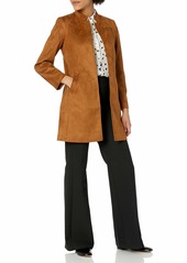 Tahari ASL Women's Stand-Collar Faux Suede Topper Jacket