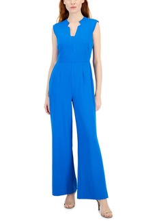 Tahari Asl Women's Star-Collar Sleeveless Jumpsuit - French Blue