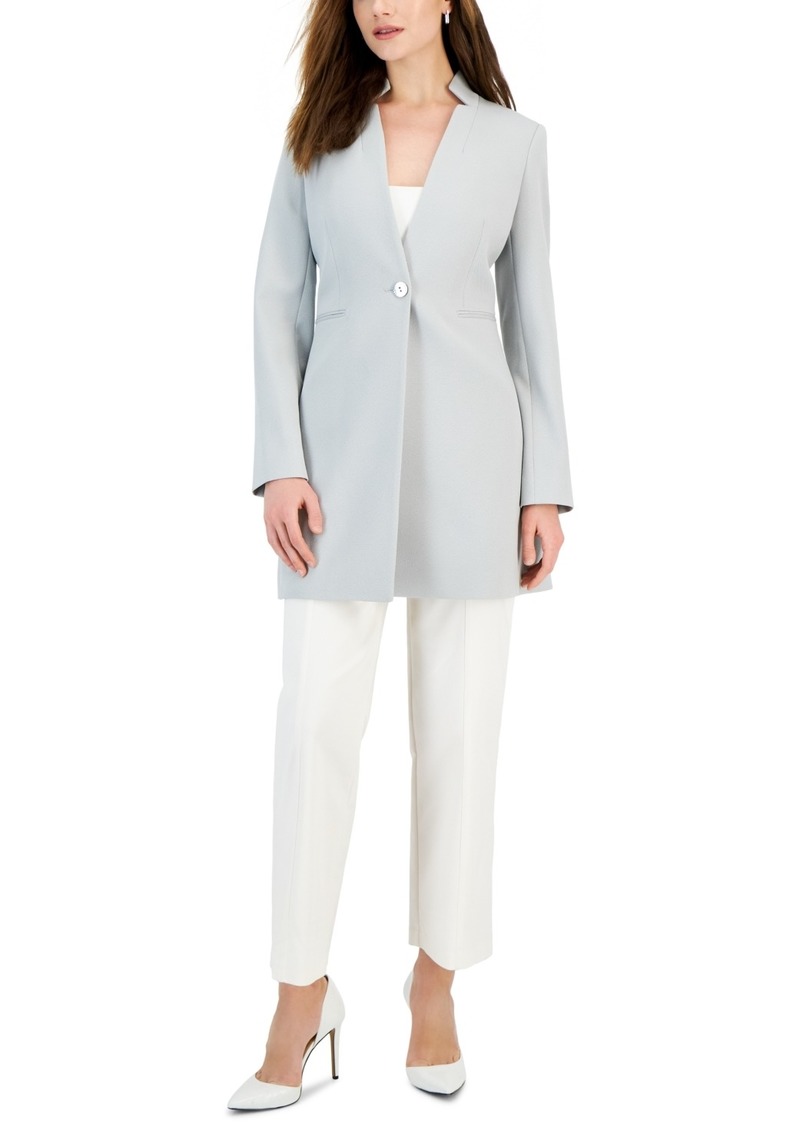 Tahari Asl Women's Star-Collar Topper Jacket - Dove Grey